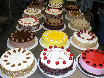 Delicious cakes freshly backed